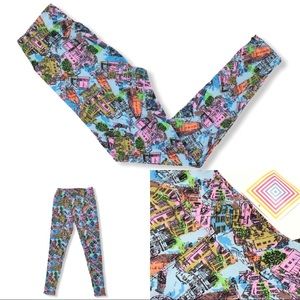 LulaRoe Splash Watercolor LIFE IN PARIS Leggings